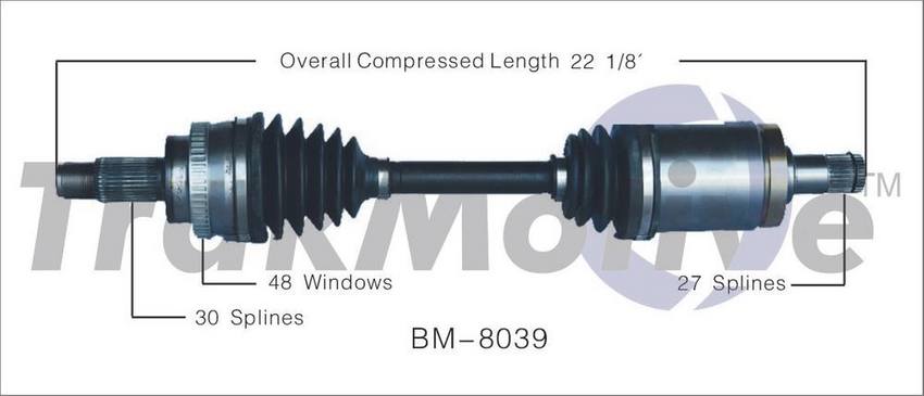 BMW CV Axle Shaft - Front Driver Side - Aftermarket BM8039